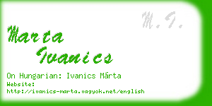marta ivanics business card