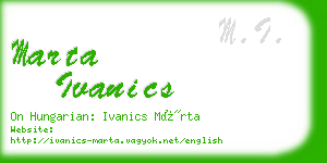 marta ivanics business card